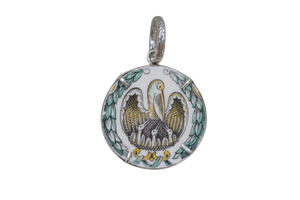 Round Louisiana Pelican Pendant