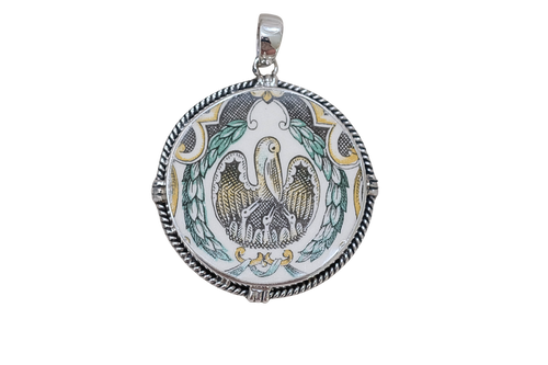 Round Rope Louisiana Pelican Pendant