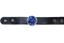 Round Flo Blue Leather Bracelet