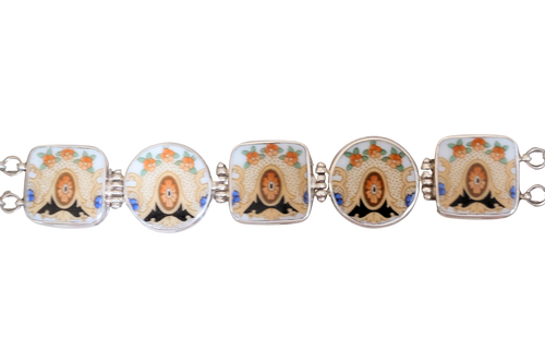 Round and Square Cameo-like Bracelet