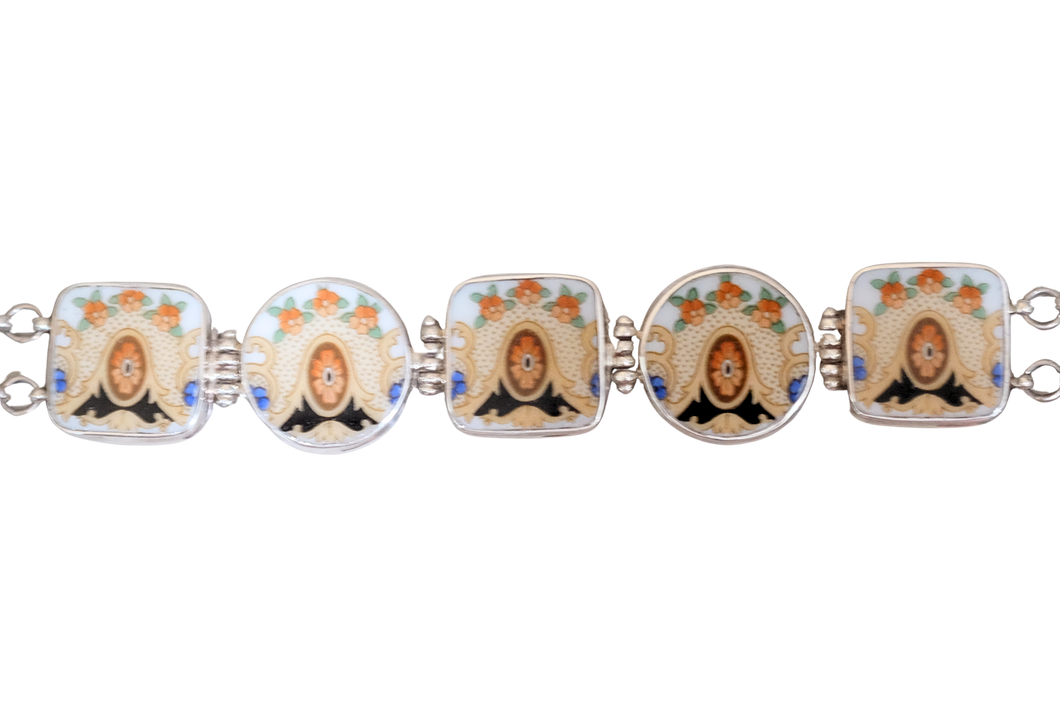 Round and Square Cameo-like Bracelet