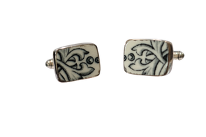 Scrolls and Button Cufflinks