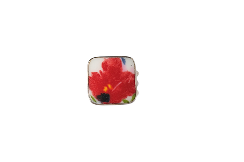 Size 5.5 Bold Red Flower Ring