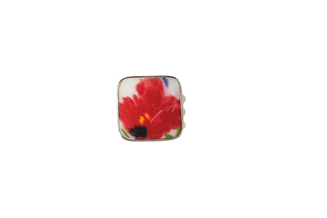 Size 5.5 Bold Red Flower Ring