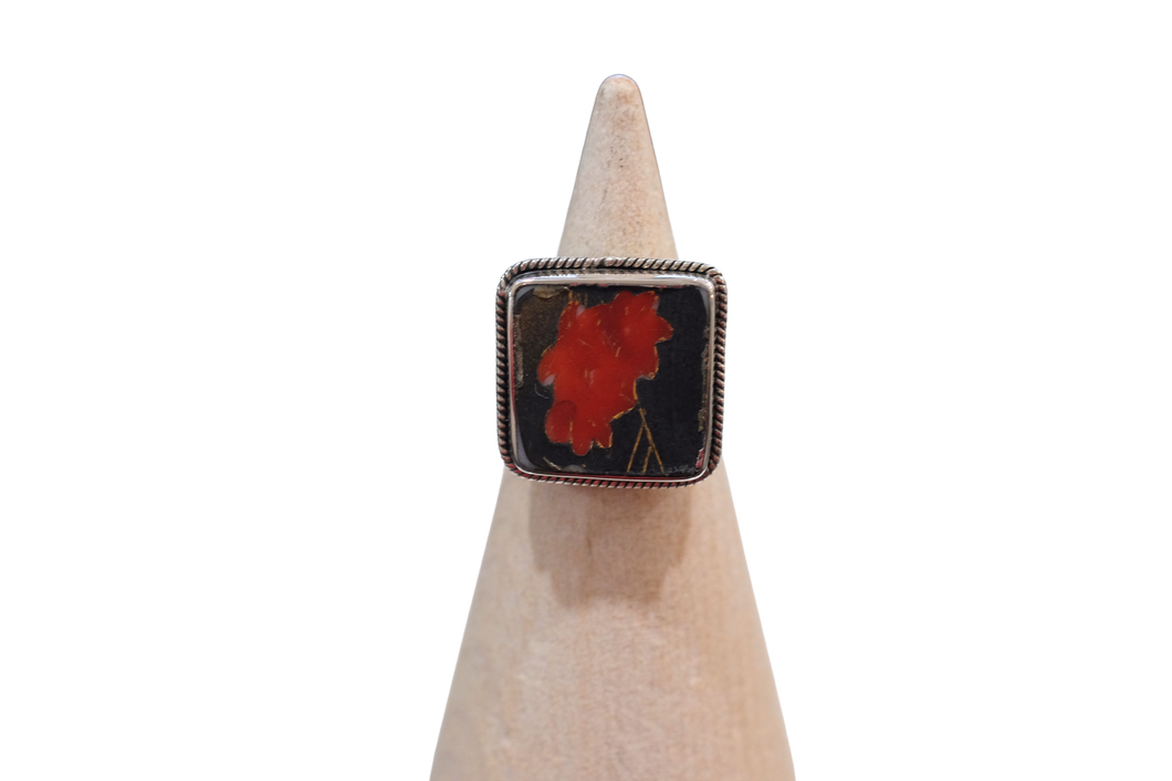 Size 5 Matte Floral Ring