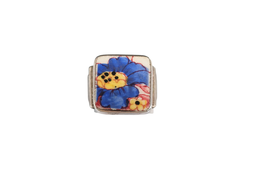 Size 6 Blue Petals Ring