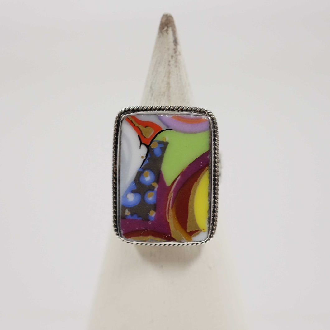 Size 8.5 Eclectic Rectangle Ring