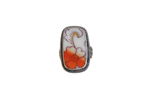 Size 8.5 Orange Floral Ring