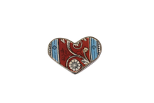 Size 8.5 Turquoise Stripes Heart Ring