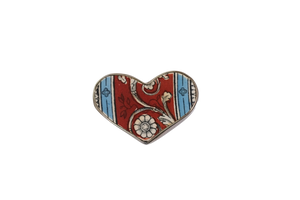 Size 8.5 Turquoise Stripes Heart Ring