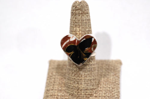 Size 8 Black Heart Ring