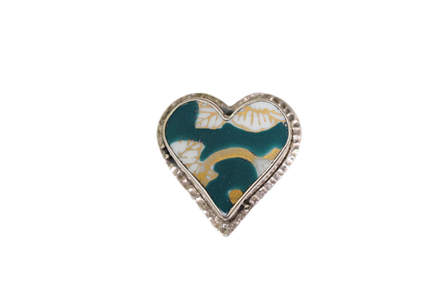 Size 8 Green Heart Ring