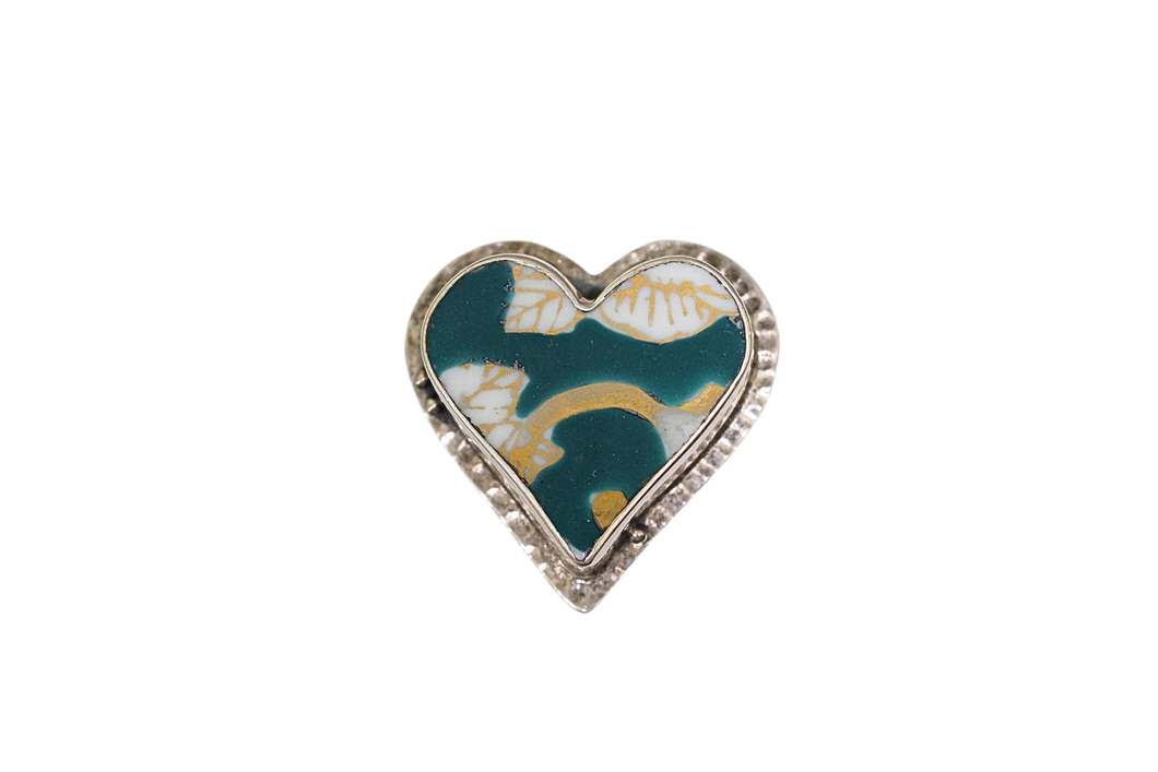 Size 8 Green Heart Ring