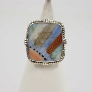 Size 8 Muted Striped Ring