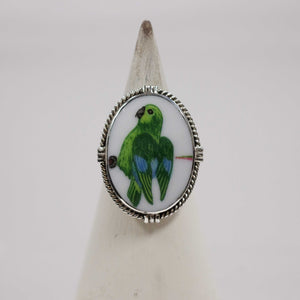 Size 9 Green Bird Ring