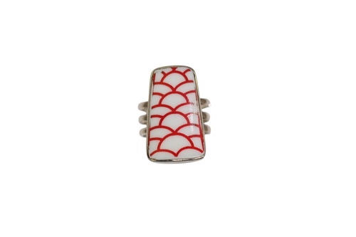 Size 9 Red Scales Ring