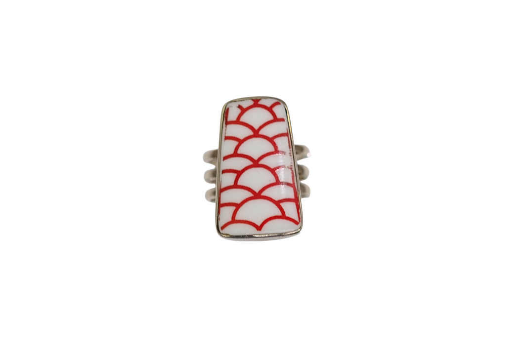 Size 9 Red Scales Ring