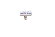 Size 5.5 Rectangle Red Floral Garland Ring
