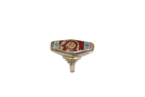 Size 8.5 Elongated Turquoise Stripes Ring