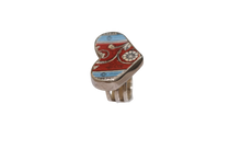 Size 8.5 Turquoise Stripes Heart Ring