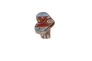 Size 8.5 Turquoise Stripes Heart Ring