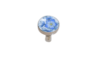 Size 9 Round Blue Floral Ring