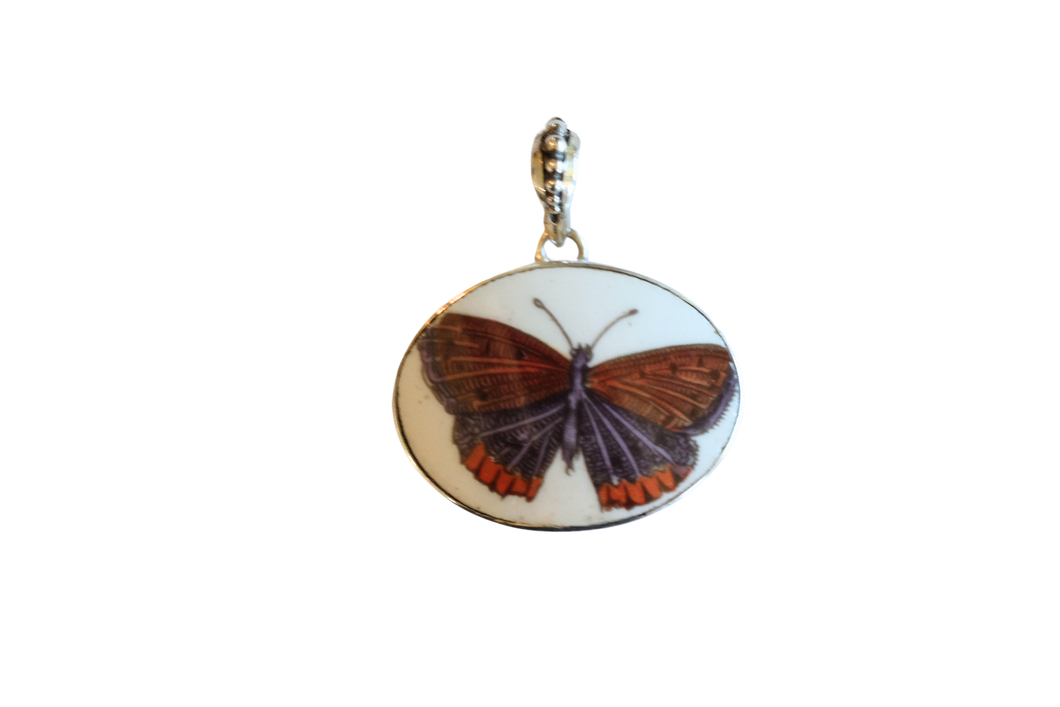 Small Oval Butterfly Pendant