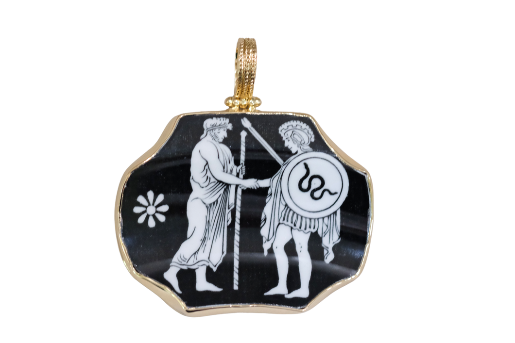 Spode Greek Warrior Pendant