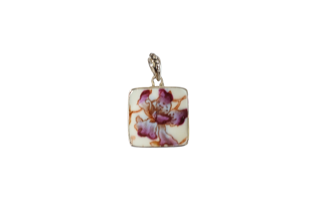 Square Lavender Petals Pendant