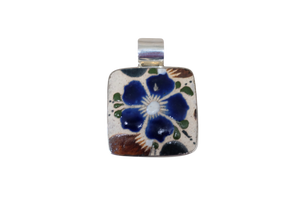 Square Mexican Pottery Pendant