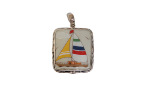Square Rope Station Sailboat Pendant