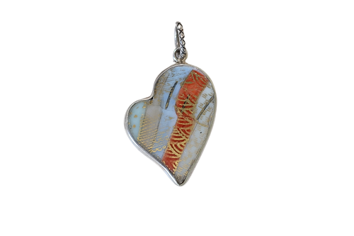 Striped Heart Pendant