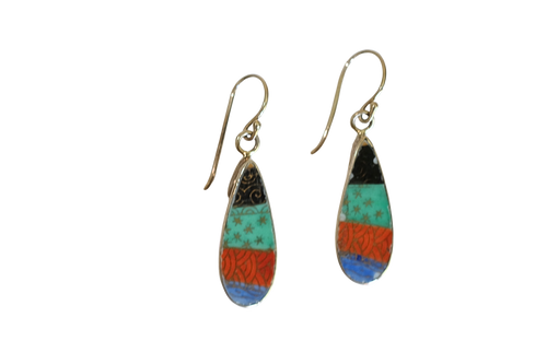 Striped Teardrop Earrings