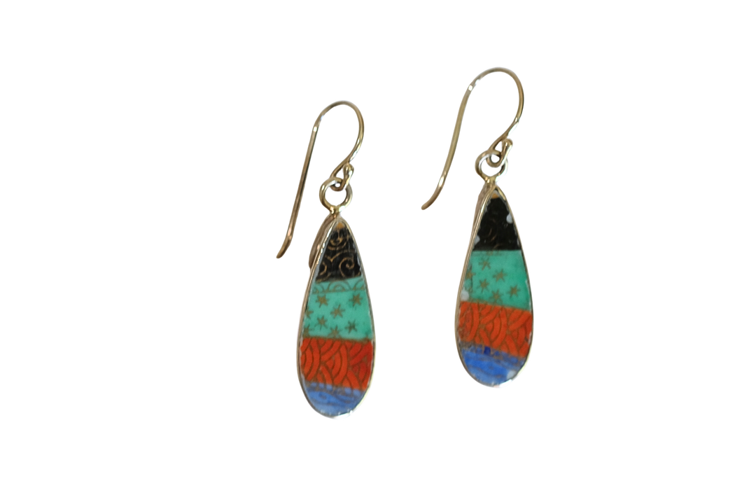 Striped Teardrop Earrings