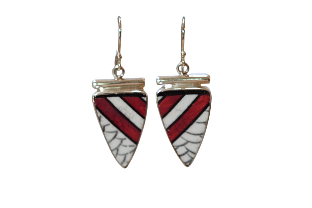 Striped Triangle Earrings