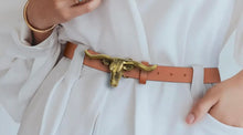 Tan Longhorn Belt and Buckle