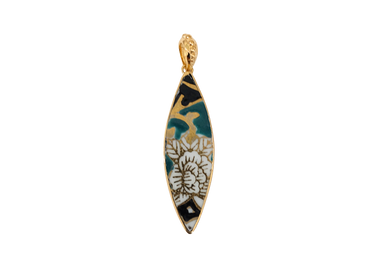 Teal Goddess Leaf Pendant