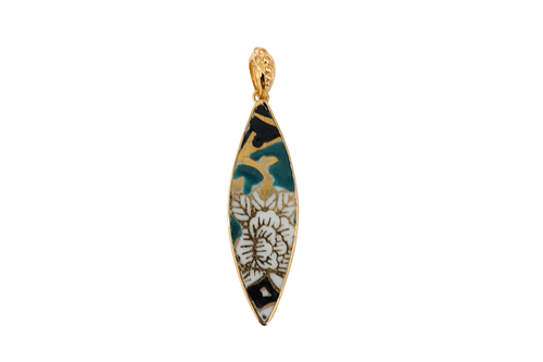 Teal Goddess Leaf Pendant