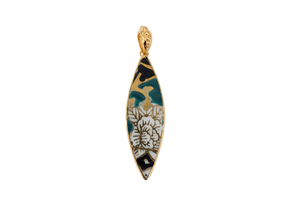 Teal Goddess Leaf Pendant