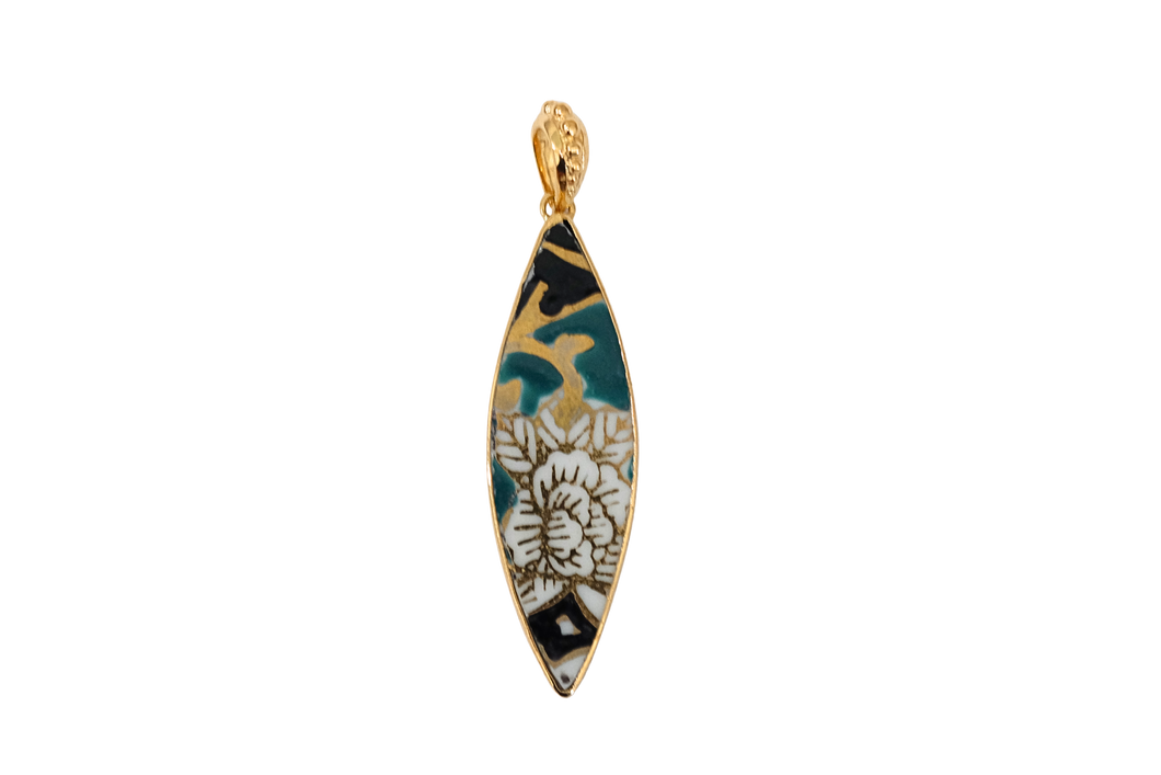 Teal Goddess Leaf Pendant