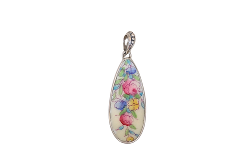 Teardrop Pastel Floral Pendant