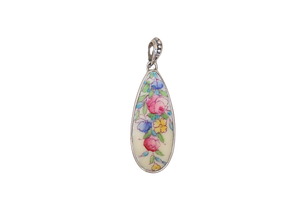Teardrop Pastel Floral Pendant