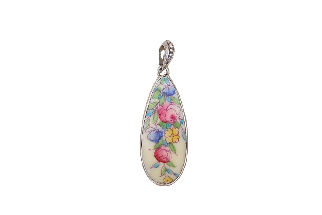 Teardrop Pastel Floral Pendant