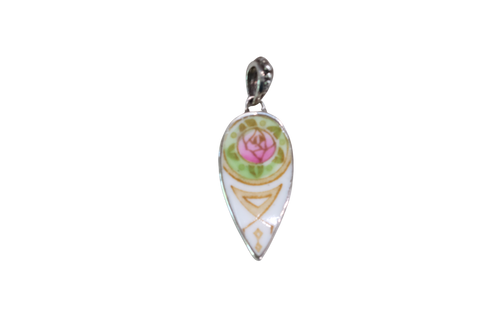Teardrop Pink Rose Pendant
