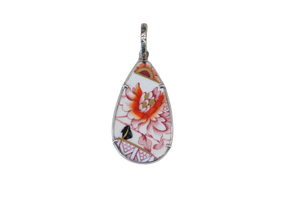 Teardrop Pink and Orange Pendant