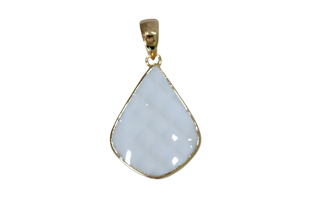 Teardrop Waffle Pendant