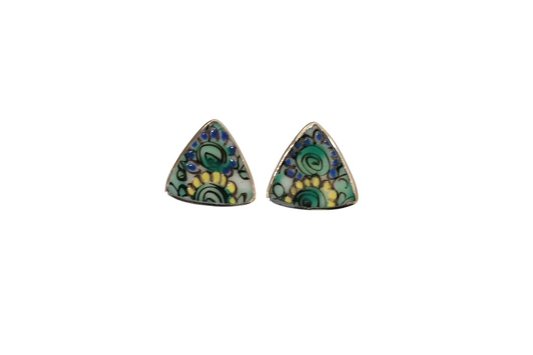 Textured Triangle Post Earrings