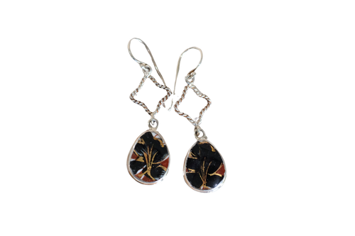 Touch of Orange Teardrop Earrings