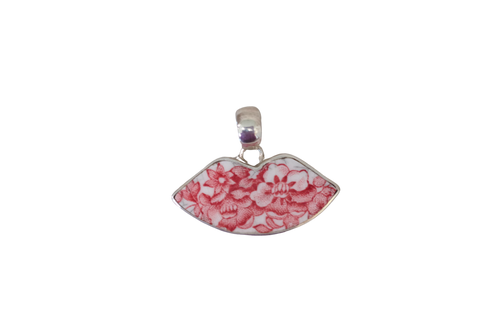 Transferware Lip Pendant
