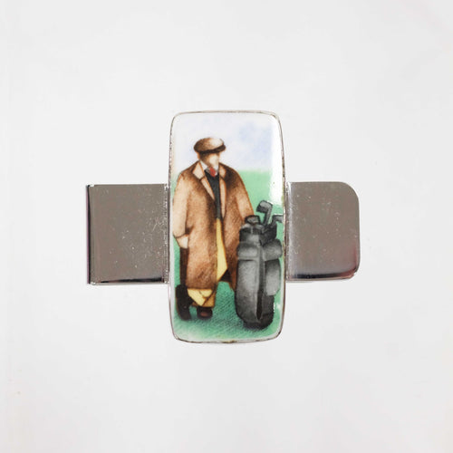 Trenchcoat Golfer Money Clip